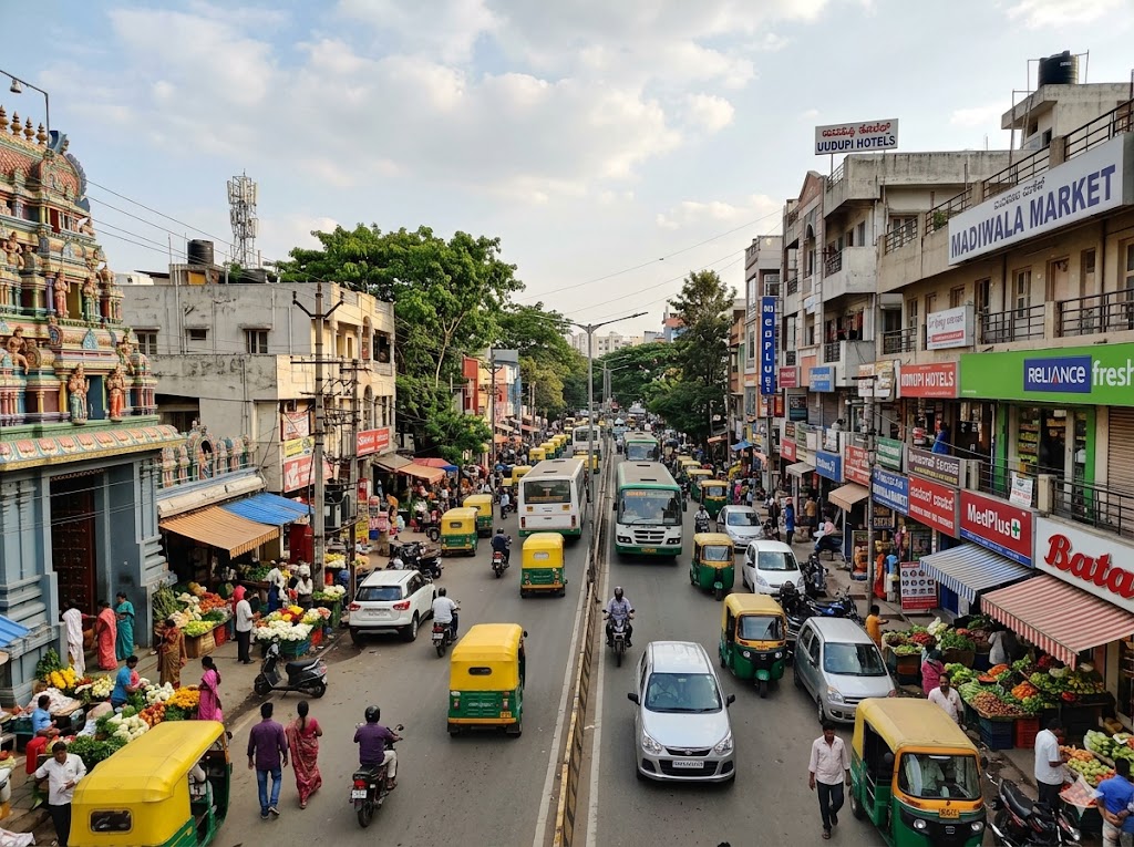 Madiwala – A bustling locality in Bengaluru known for its vibrant markets, excellent connectivity, and proximity to major IT hubs and commercial centers.