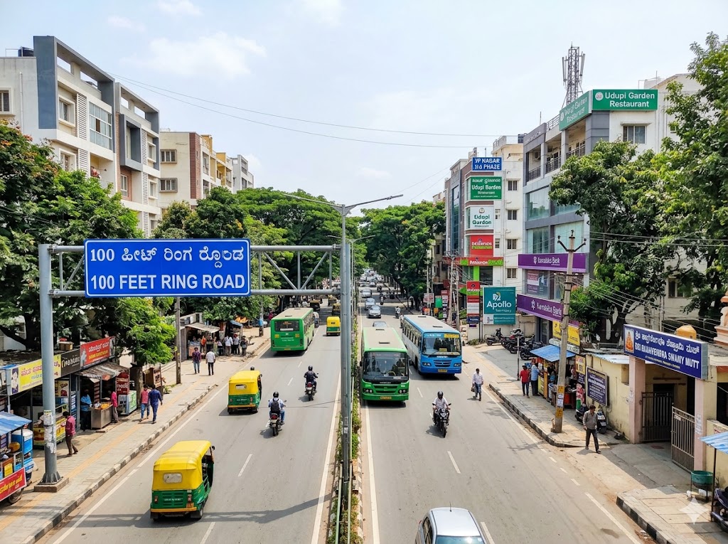 JP Nagar– A popular residential and commercial locality in Bengaluru known for its well-planned layout, green surroundings, and excellent connectivity to key city areas.